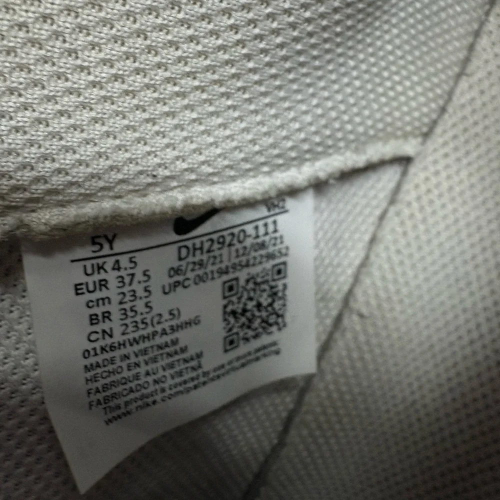 Nike Boys Air Force 1 Triple White Low Top Sneakers Shoes, Size 5Y